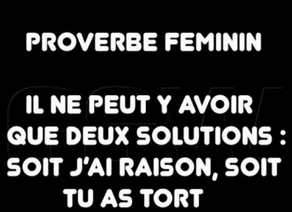 Proverbe pour comprendre les filles...